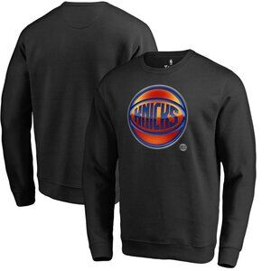 NY Knicks Fanatics Vintage Black Midnight Mascot Pullover Sweatshirt Sz 5XL